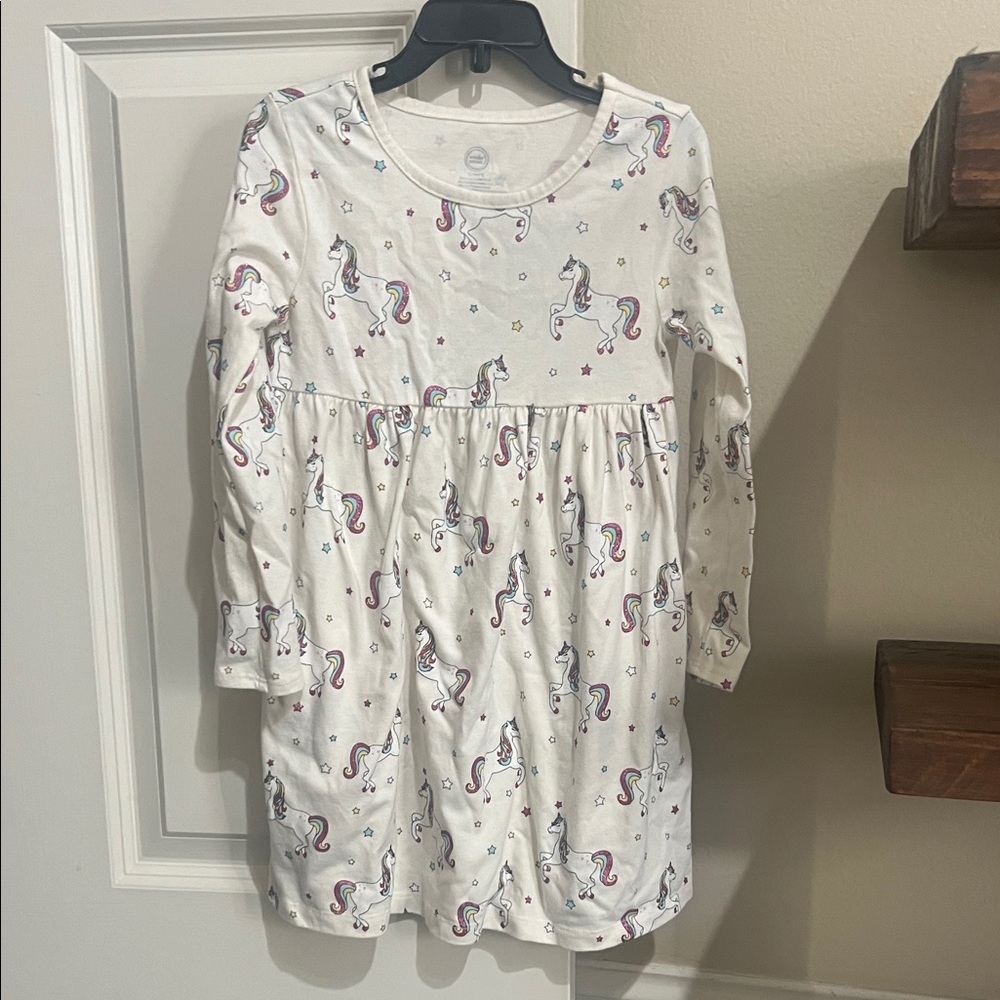 Wonder Nation Unicorn Dress- White